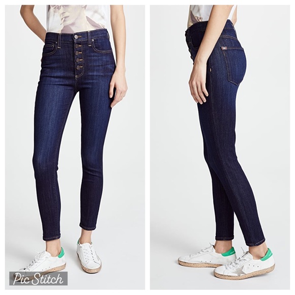 Alice + Olivia Denim - Alice + Olivia AO.LA Good High-Rise Exposed-Button Skinny Jeans in Good Times